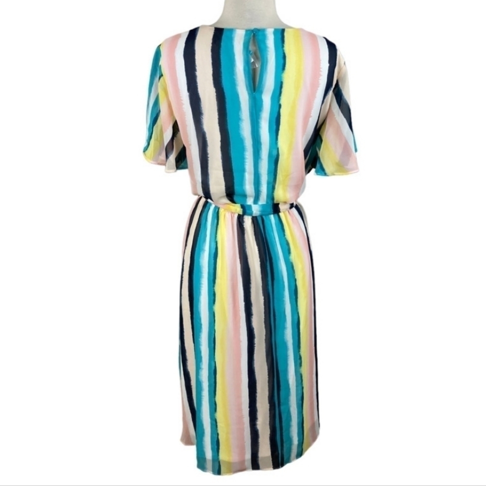 Lane Bryant Multi Color Stripe Surplice Midi Dress Plus Size 22/24 - Picture 6 of 11
